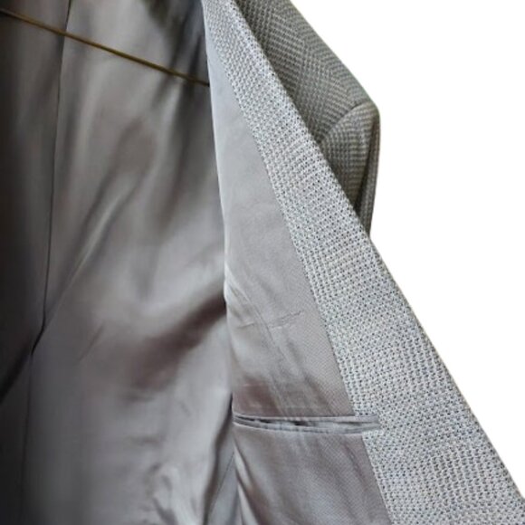 VINTAGE Gray Wool Blend Suit Jacket Blazer Men Fits Large XL - Picture 7 of 10